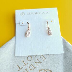 Kendra Scott Grayson Rose Gold White Crystal Earrings